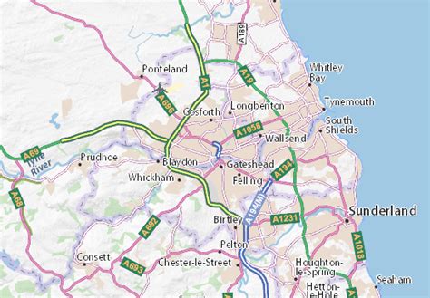 Michelin Newcastle Upon Tyne Map Viamichelin