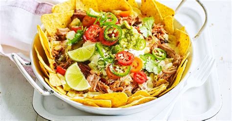 Return beef to skillet and stir in taco seasoning mix, water and bell pepper. Pork and pineapple nacho bake | Recipe | Pork, Baked ...