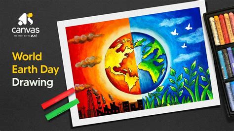 World Earth Day Drawing With Oil Pastel Earth Day Drawing Step By