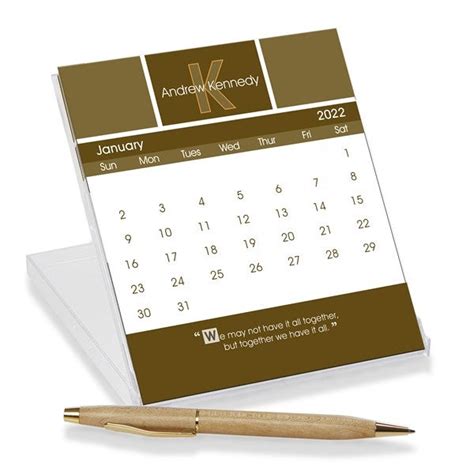 Personalized Desk Calendars Inspirational Quote