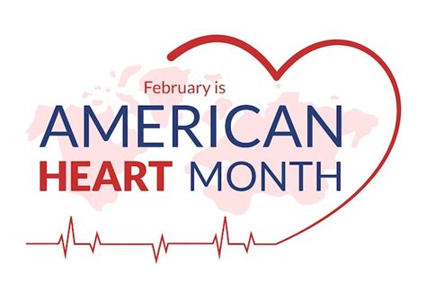 Premium Vector February Is American Heart Month With A Pulse For