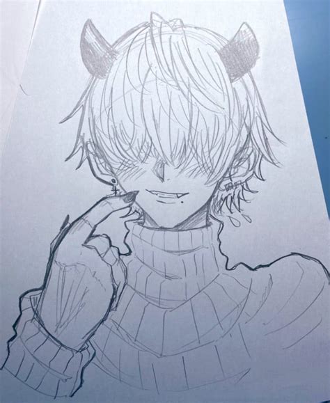 Demon Anime Drawings In Pencil