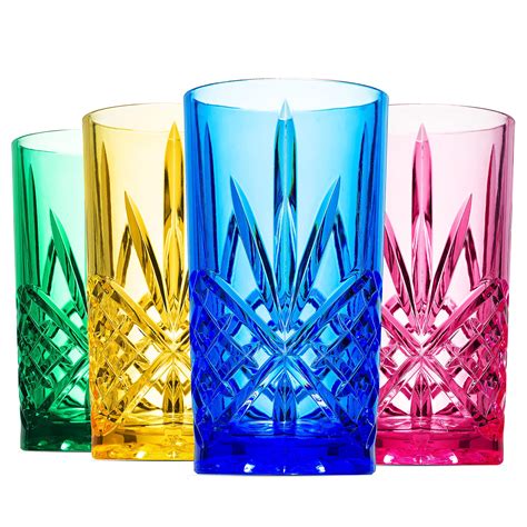 Buy Godinger Acrylic Highball Glasses Tall Beverage Highballs Drinking Glasses Cups