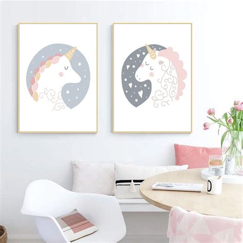 Floral Unicorn Wall Art Canvas Painting Posters Unilovers