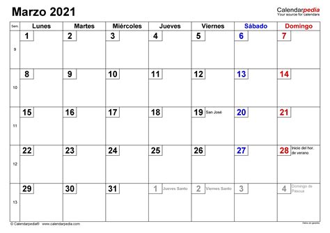 Calendario Marzo 2021 En Word Excel Y Pdf Calendarpedia 2023 2024