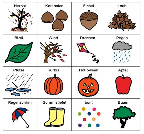 Let's change the world together. Herbst-Bingo mit Symbolen - als PDF zum Drucken - Agamaga