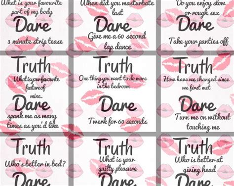 Truth Or Dare Couple S Naughty Game Perfect For Date Night Box Valentine S T Anniversary