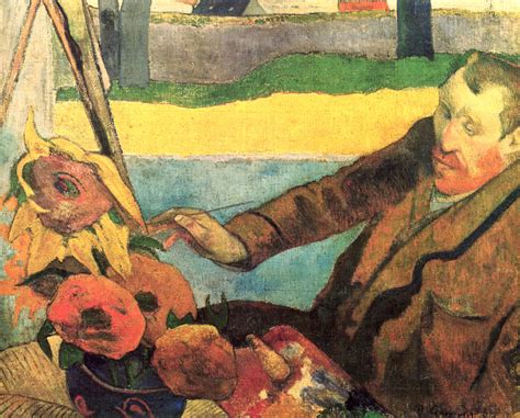 Großbild Paul Gauguin Porträt des Vincent van Gogh Sonnenblumen malend
