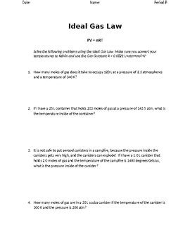 The law defines how much of a substance can be separated from one avogadro s law video ideal gas equation from ideal gas law practice worksheet , source:khanacademy.org. Combined Gas Law Worksheet Chemistry If8766 - Worksheet List