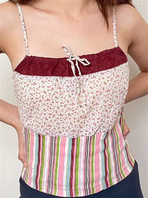 Early 2000s Patchwork Cami Top