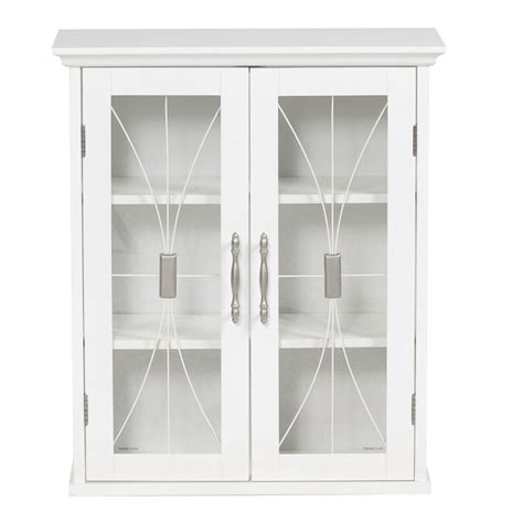 Elegant Home Fashions Delaney Wall Cabinet With 2 Doors In The Bathroom