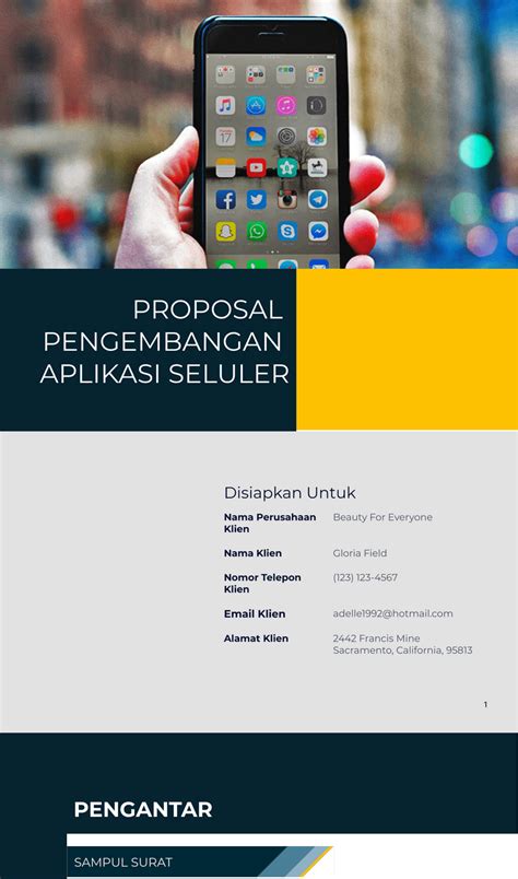 Proposal Pengembangan Aplikasi Seluler Templat PDF Jotform