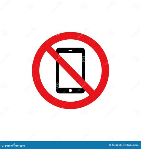 Prohibition Sign Icon Do Not Use Mobile Phones Stock Vector