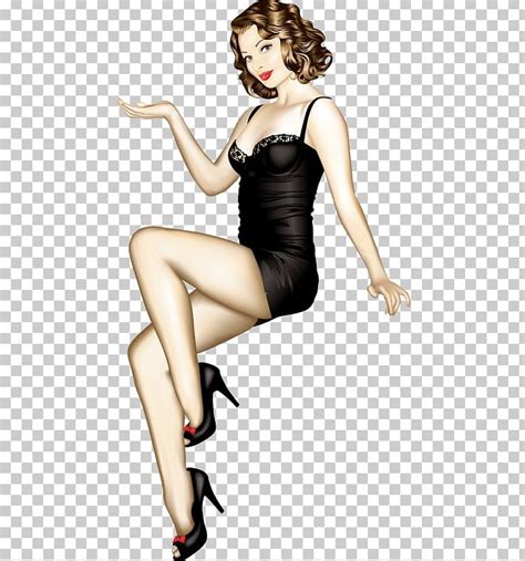 Pin Up Girl S Drawing Female Png Clipart S Art Beauty Brown Hair Cartoon Free Png