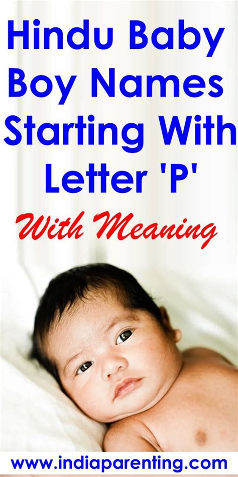 List Of Popular Hindu Baby Boy Names Starting With Letter P With