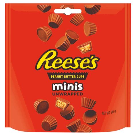 Reeses Minis Unwrapped Peanut Butter Cups 90g By British Store Online