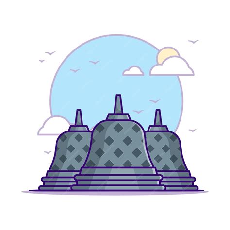Premium Vector Borobudur Temple Illustrations Landmarks Concept