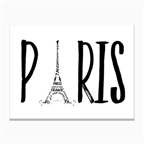 Paris Typography Canvas Print By Melanie Viola Fy
