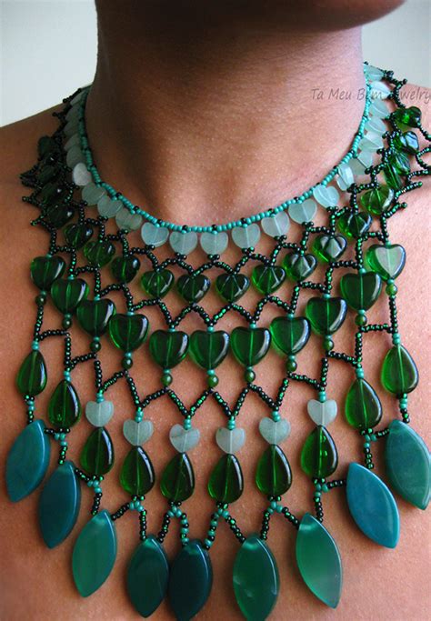 Netted Bead Collar Necklaces By Ta Meu Bem The Beading Gems Journal