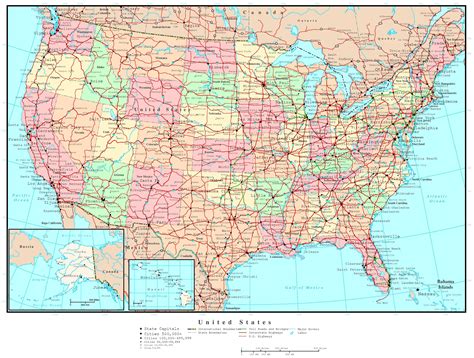 Map Of Us And Cities Us States Map