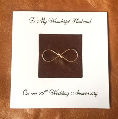 22nd Wedding Anniversary Card Copper Anniversary Infinity Husband Wife