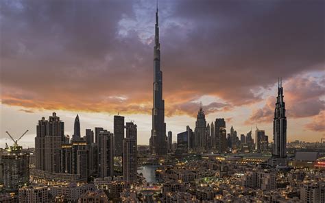 Download Wallpapers Burj Khalifa Downtown Dubai Modern Architecture