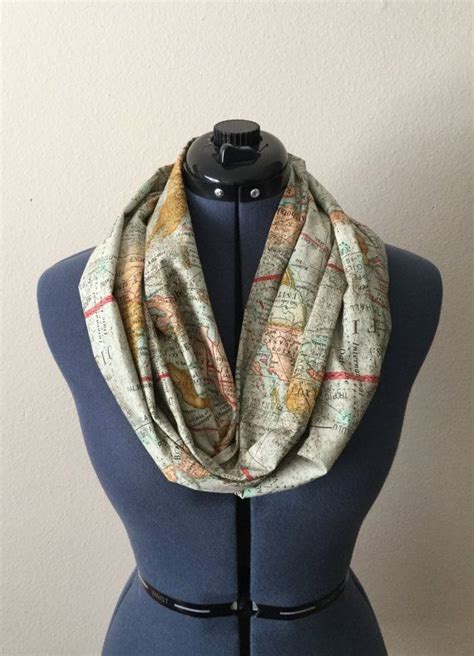 Map Infinity Scarf Expedition World Map Infinity Scarf Etsy