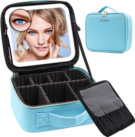 Rrtide Makeup Bag With Mirror Of Led Lighted Travel Makeup Train Case