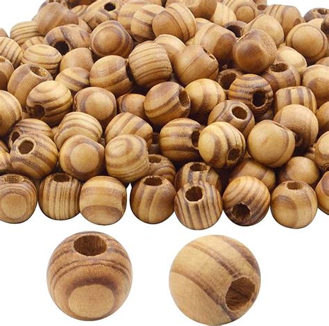 Natural Wooden Beads 100 Pieces 14mm Diameter Round Loose