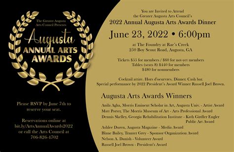 2022 Augusta Arts Awards Winners Announced Greater Augusta Arts Council