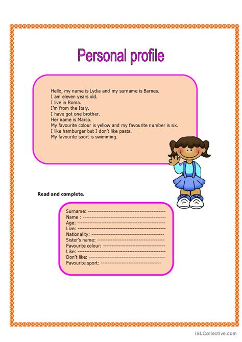Personal Profile 2 English Esl Worksheets Pdf And Doc