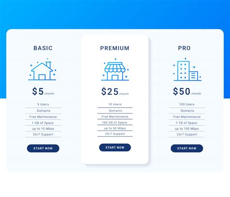 Pricing Table 524898 Vector Art At Vecteezy