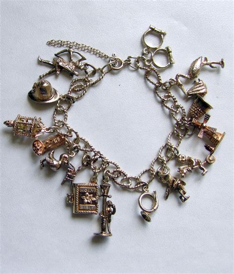 Vintage English Sterling Silver Charm Bracelet By Mybooms On Etsy