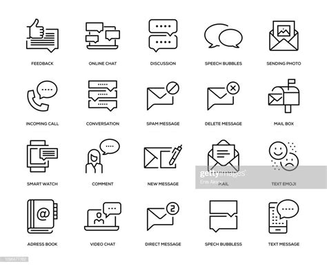 Vector Art Message Icon Set Free Illustrations Video Chatting Text