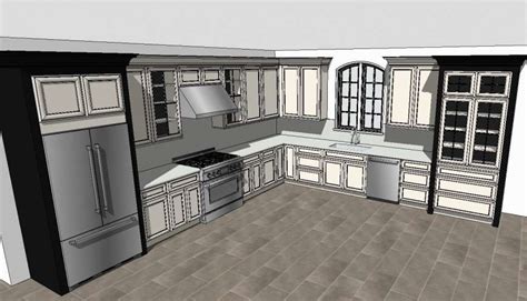 3 d cad drawing of huge spacious kitchen auto cad software - Cadbull