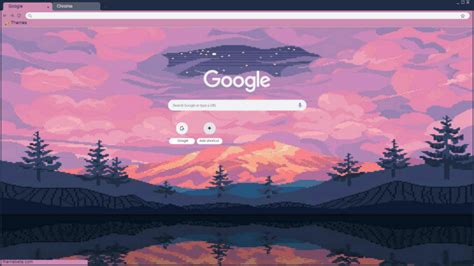 Pixel Forest Sunset Chrome Theme Themebeta