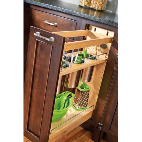 Rev A Shelf 8 34 Inch Base Cabinet Pullout Utensil Organizer With