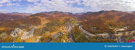 Lincoln Town Center Aerial View New Hampshire Usa Stock Image Image
