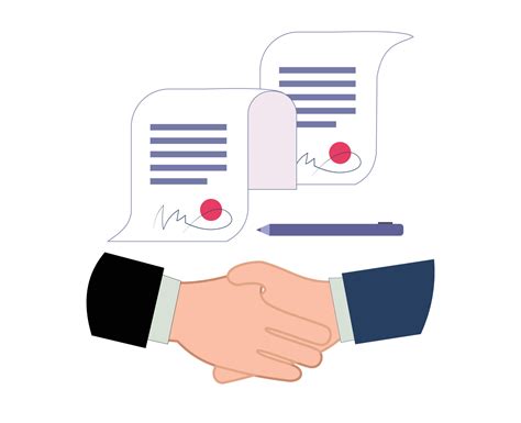 Illustration Conclusion Of Business Contracts Successful Partnership