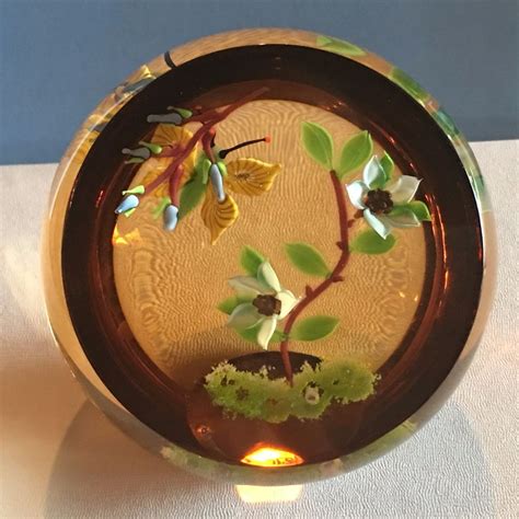 Details About William Manson Sunset Flight Butterfly And Flowers Faceted Ltd Ed Paperweight