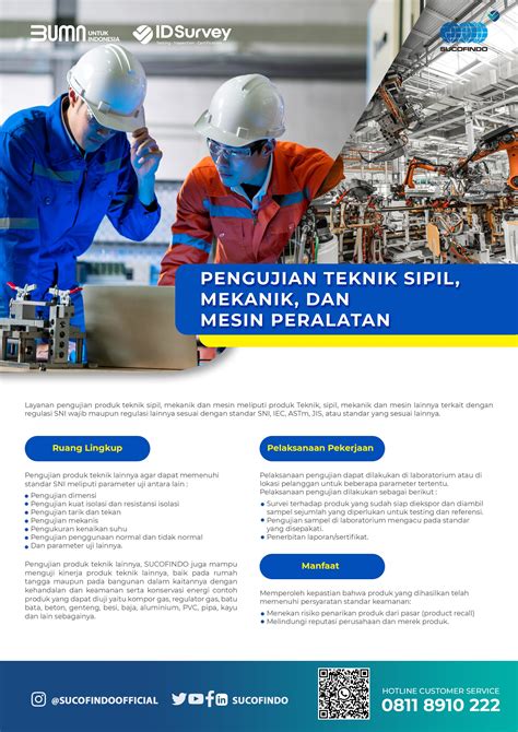 Pengujian Teknik Sipil, Mekanik, dan Mesin Peralatan - Sucofindo
