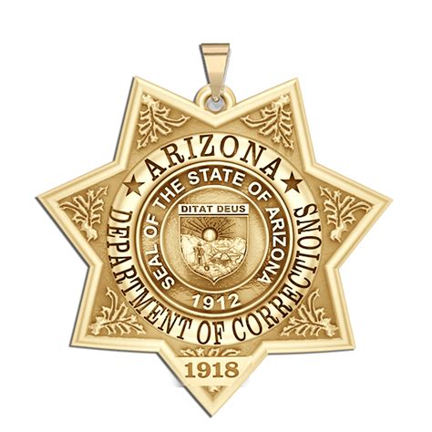 Personalized Arizona State Of Corrections Badge With Number Pg101284