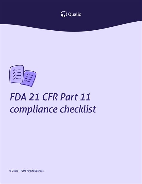 Fda 21 Cfr Part 11 Checklist