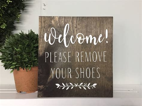 Please Remove Your Shoes Welcome Sign Wood Sign Remove Shoes