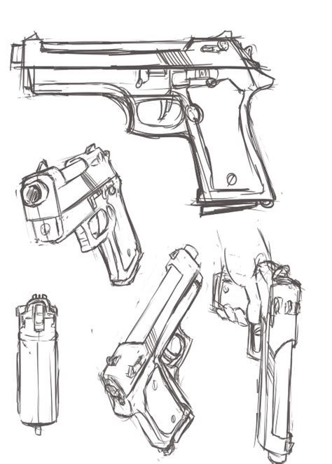 Positions Pistolet Guns Drawing Art Drawings Sketches Creative Art