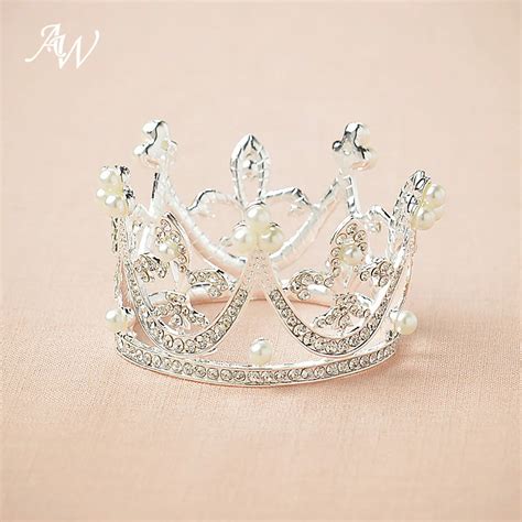 Aw Princess Crown Tiara Bridal Kids Crown Pearls Crystal Rhinestone