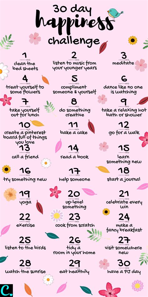 The Best 30 Day Happiness Challenge You Need To Try Captivating Crazy
