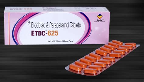 Tablet Etodolac 300 Mg And Paracetamol 325 Mg Rs 20stripe Solitaire