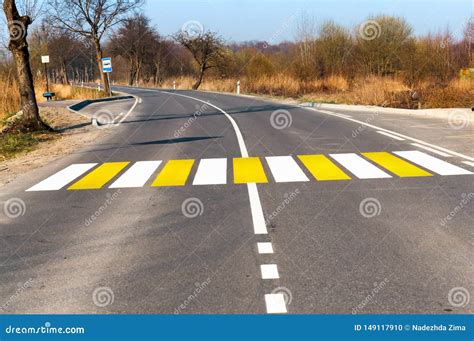 White Yellow Marking Of Pedestrian Crossings Pedestrian Crossing