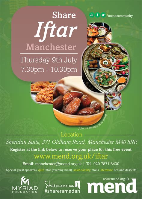 Celebrate ramadan with beautiful flyers and social media graphics. Share Iftar Event - Muslim Engagement and Development